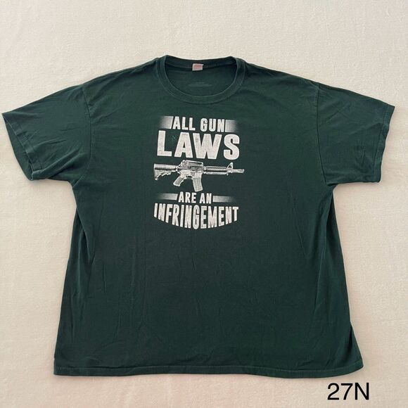 All Gun Laws are An Infringement Green T-Shirt‎ Size XL - Picture 1 of 8